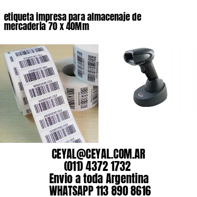 etiqueta impresa para almacenaje de mercaderia 70 x 40Mm