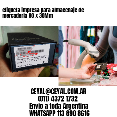 etiqueta impresa para almacenaje de mercaderia 80 x 30Mm