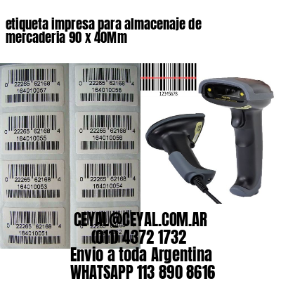 etiqueta impresa para almacenaje de mercaderia 90 x 40Mm