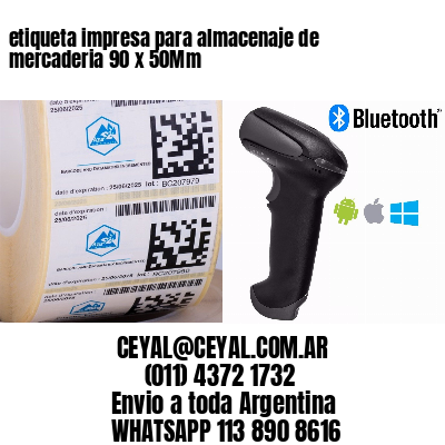 etiqueta impresa para almacenaje de mercaderia 90 x 50Mm