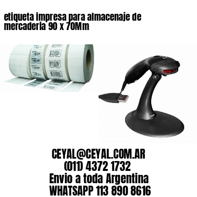 etiqueta impresa para almacenaje de mercaderia 90 x 70Mm
