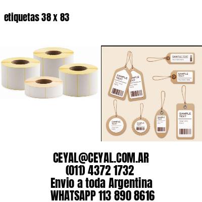 etiquetas 38 x 83