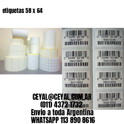 etiquetas 58 x 64