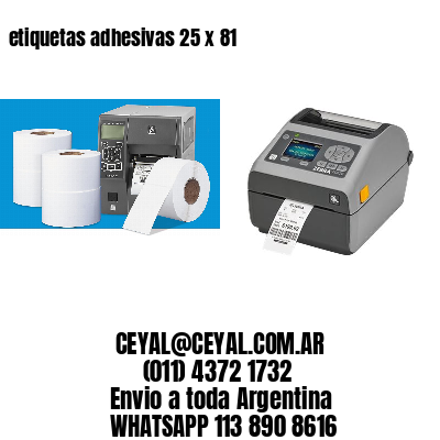 etiquetas adhesivas 25 x 81