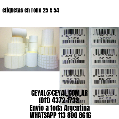 etiquetas en rollo 25 x 54