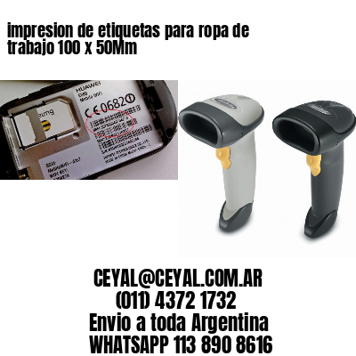 impresion de etiquetas para ropa de trabajo 100 x 50Mm