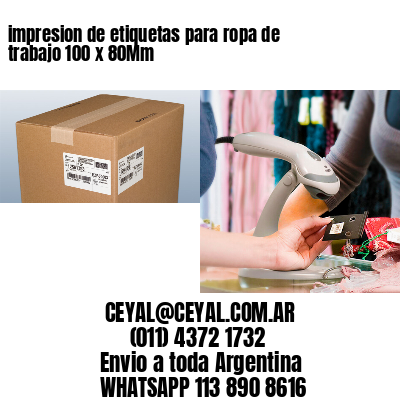 impresion de etiquetas para ropa de trabajo 100 x 80Mm