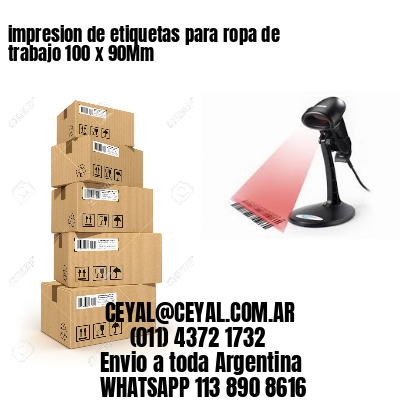 impresion de etiquetas para ropa de trabajo 100 x 90Mm