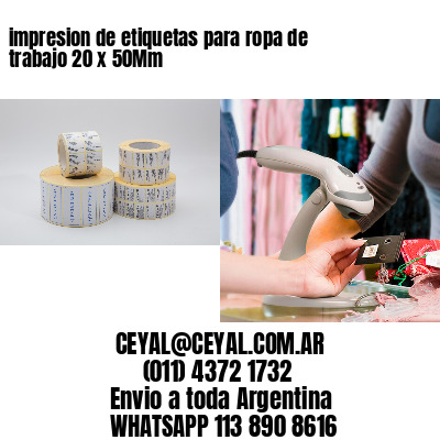 impresion de etiquetas para ropa de trabajo 20 x 50Mm