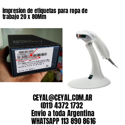 impresion de etiquetas para ropa de trabajo 20 x 80Mm