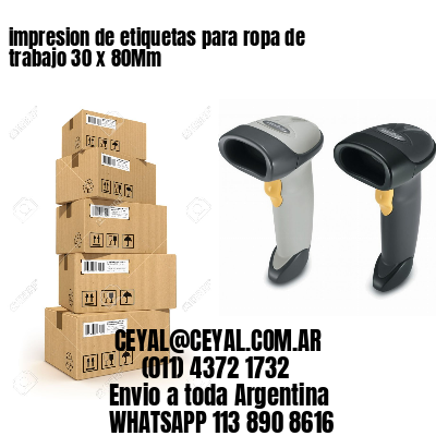 impresion de etiquetas para ropa de trabajo 30 x 80Mm