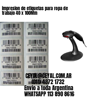 impresion de etiquetas para ropa de trabajo 40 x 100Mm