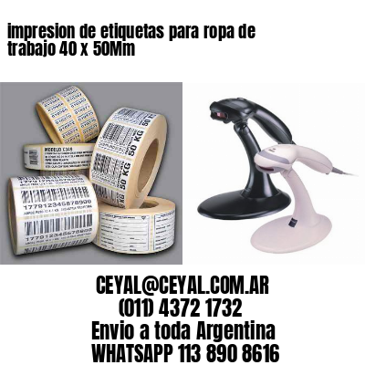 impresion de etiquetas para ropa de trabajo 40 x 50Mm