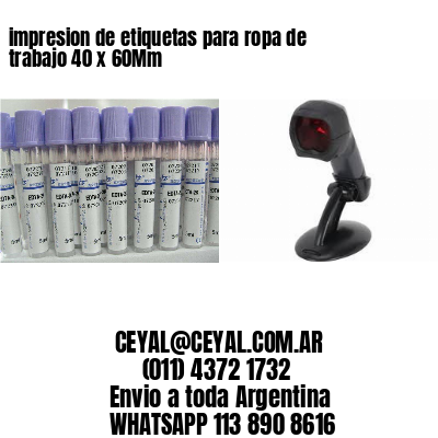 impresion de etiquetas para ropa de trabajo 40 x 60Mm