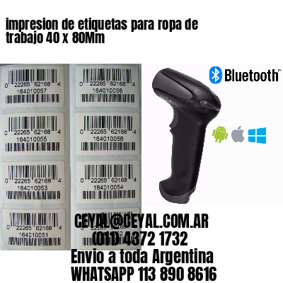 impresion de etiquetas para ropa de trabajo 40 x 80Mm