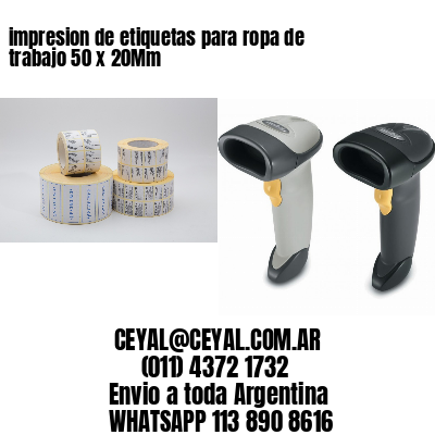 impresion de etiquetas para ropa de trabajo 50 x 20Mm