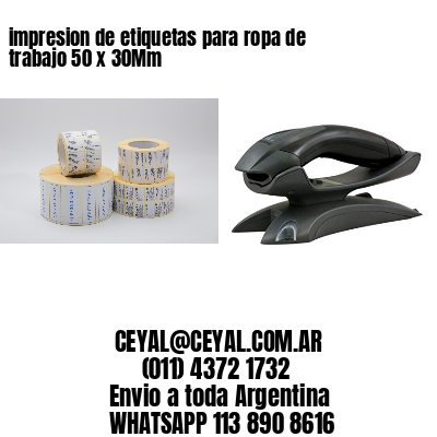 impresion de etiquetas para ropa de trabajo 50 x 30Mm
