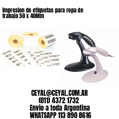 impresion de etiquetas para ropa de trabajo 50 x 40Mm