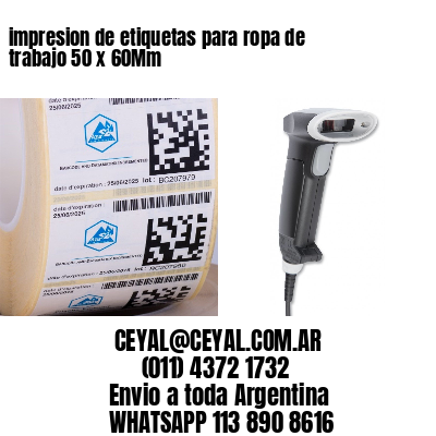 impresion de etiquetas para ropa de trabajo 50 x 60Mm