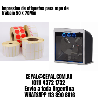 impresion de etiquetas para ropa de trabajo 50 x 70Mm