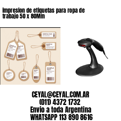 impresion de etiquetas para ropa de trabajo 50 x 80Mm