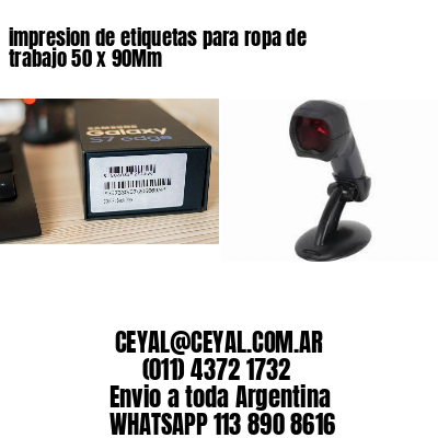 impresion de etiquetas para ropa de trabajo 50 x 90Mm