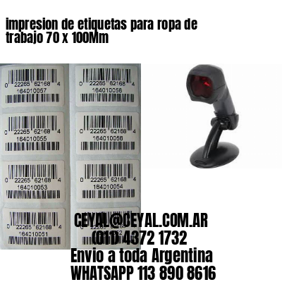 impresion de etiquetas para ropa de trabajo 70 x 100Mm