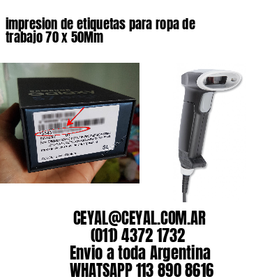 impresion de etiquetas para ropa de trabajo 70 x 50Mm