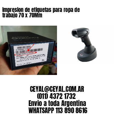 impresion de etiquetas para ropa de trabajo 70 x 70Mm