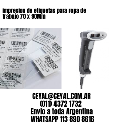 impresion de etiquetas para ropa de trabajo 70 x 90Mm