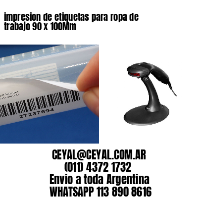 impresion de etiquetas para ropa de trabajo 90 x 100Mm