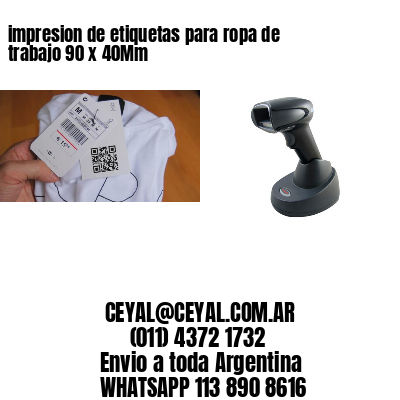 impresion de etiquetas para ropa de trabajo 90 x 40Mm