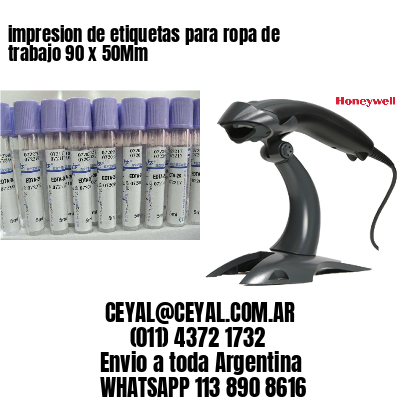 impresion de etiquetas para ropa de trabajo 90 x 50Mm