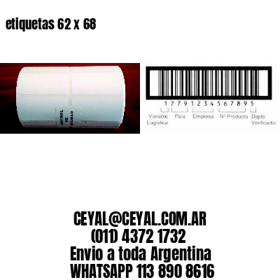 etiquetas 62 x 68