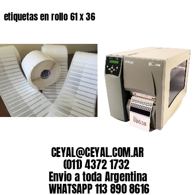 etiquetas en rollo 61 x 36