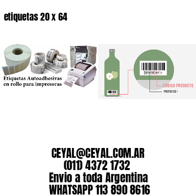 etiquetas 20 x 64