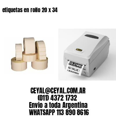 etiquetas en rollo 20 x 34