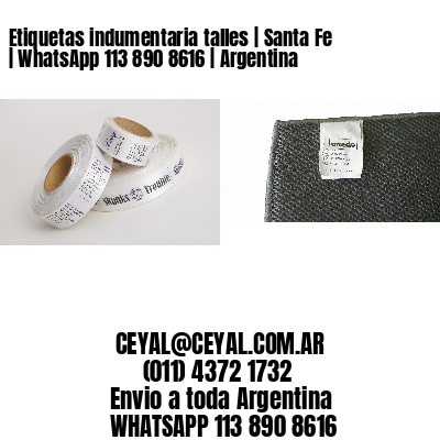 Etiquetas indumentaria talles | Santa Fe | WhatsApp 113 890 8616 | Argentina