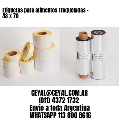 Etiquetas para alimentos troqueladas – 43 x 70