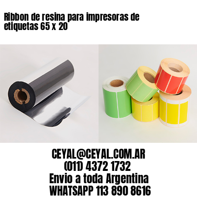 Ribbon de resina para impresoras de etiquetas 65 x 20