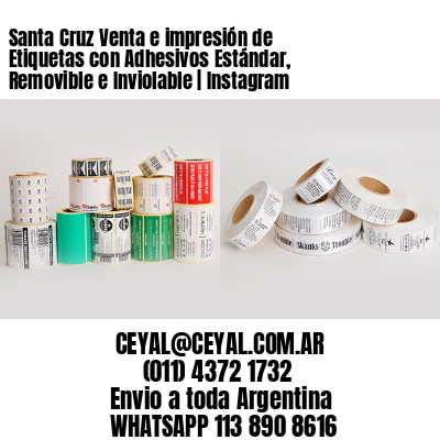 Santa Cruz Venta e impresión de Etiquetas con Adhesivos Estándar, Removible e Inviolable | Instagram