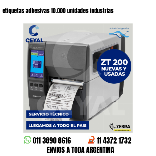 etiquetas adhesivas 10.000 unidades industrias