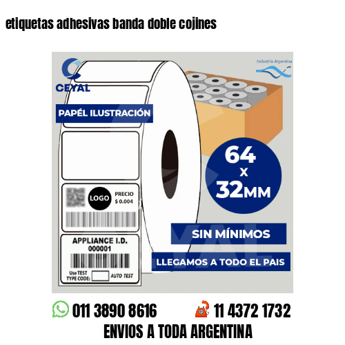 etiquetas adhesivas banda doble cojines