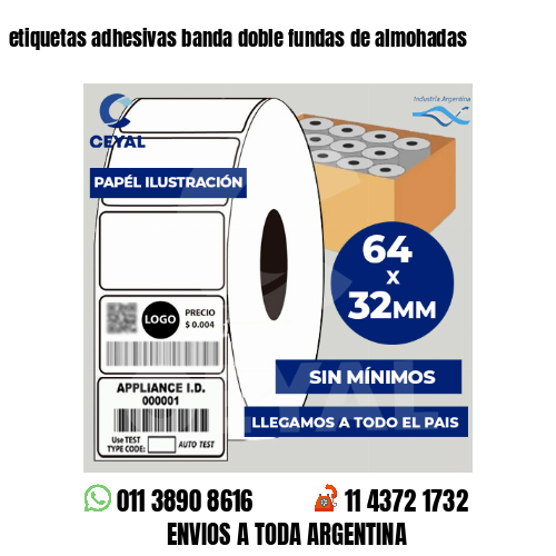 etiquetas adhesivas banda doble fundas de almohadas