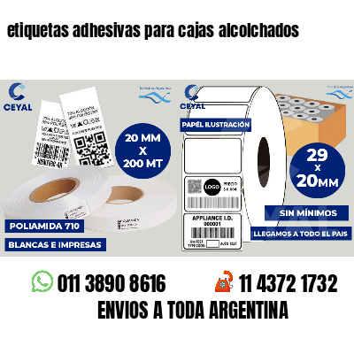 etiquetas adhesivas para cajas alcolchados