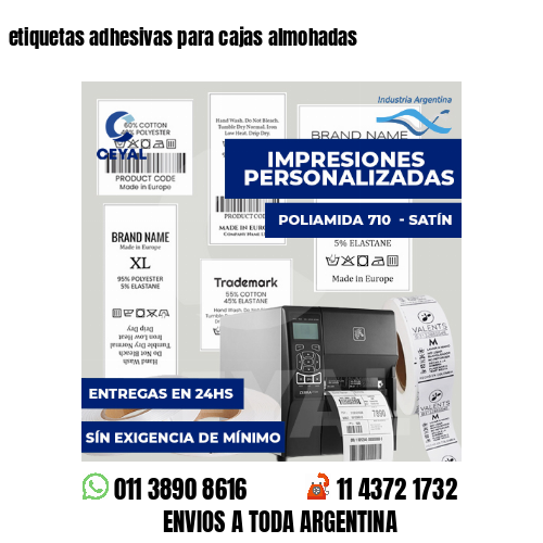 etiquetas adhesivas para cajas almohadas