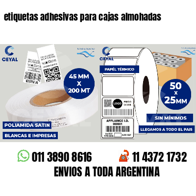 etiquetas adhesivas para cajas almohadas