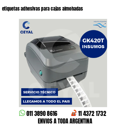 etiquetas adhesivas para cajas almohadas