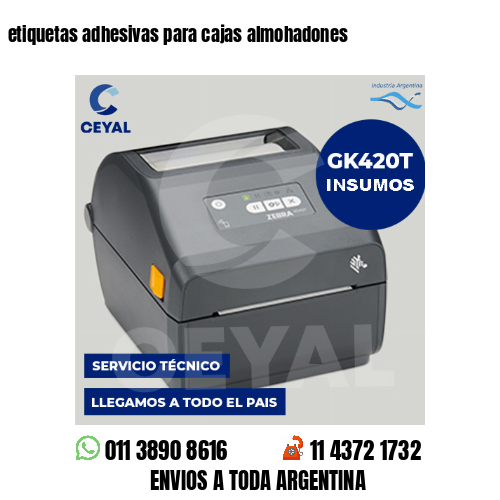 etiquetas adhesivas para cajas almohadones