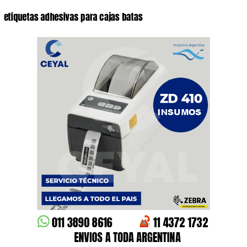 etiquetas adhesivas para cajas batas